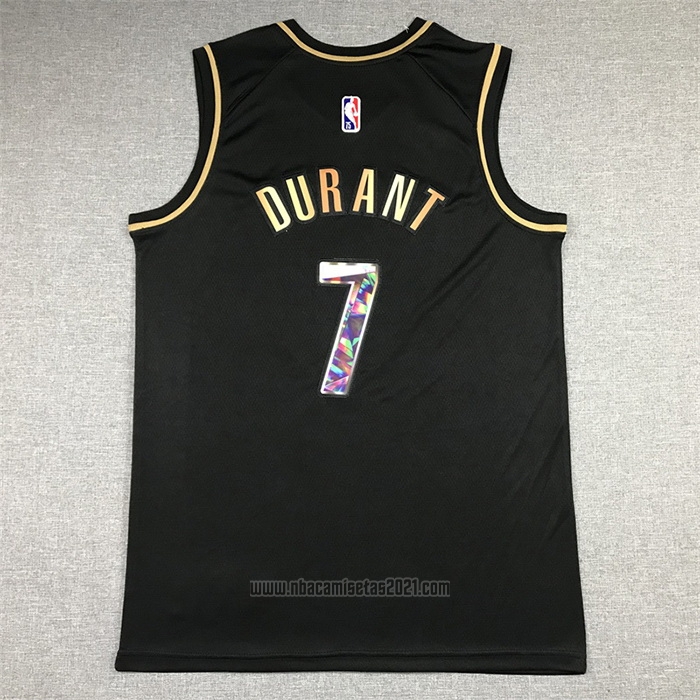 Camiseta Golden Edition Brooklyn Nets Kevin Durant #7 2021-22 Negro